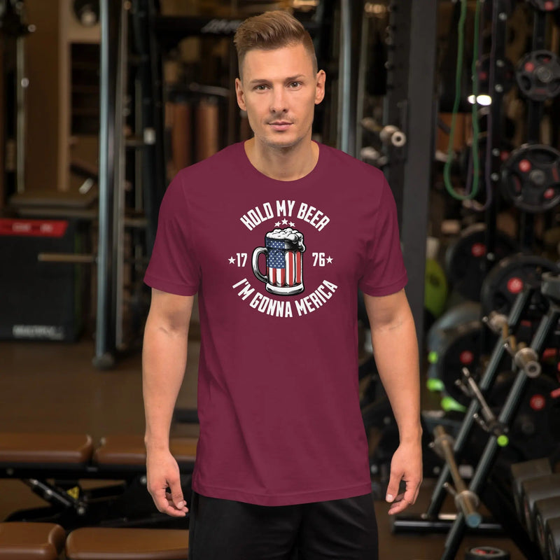 Man wearing a patriotic t-shirt