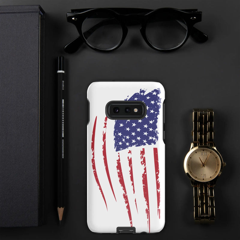 Patriotic Samsung® phone case with an American flag on it. 
