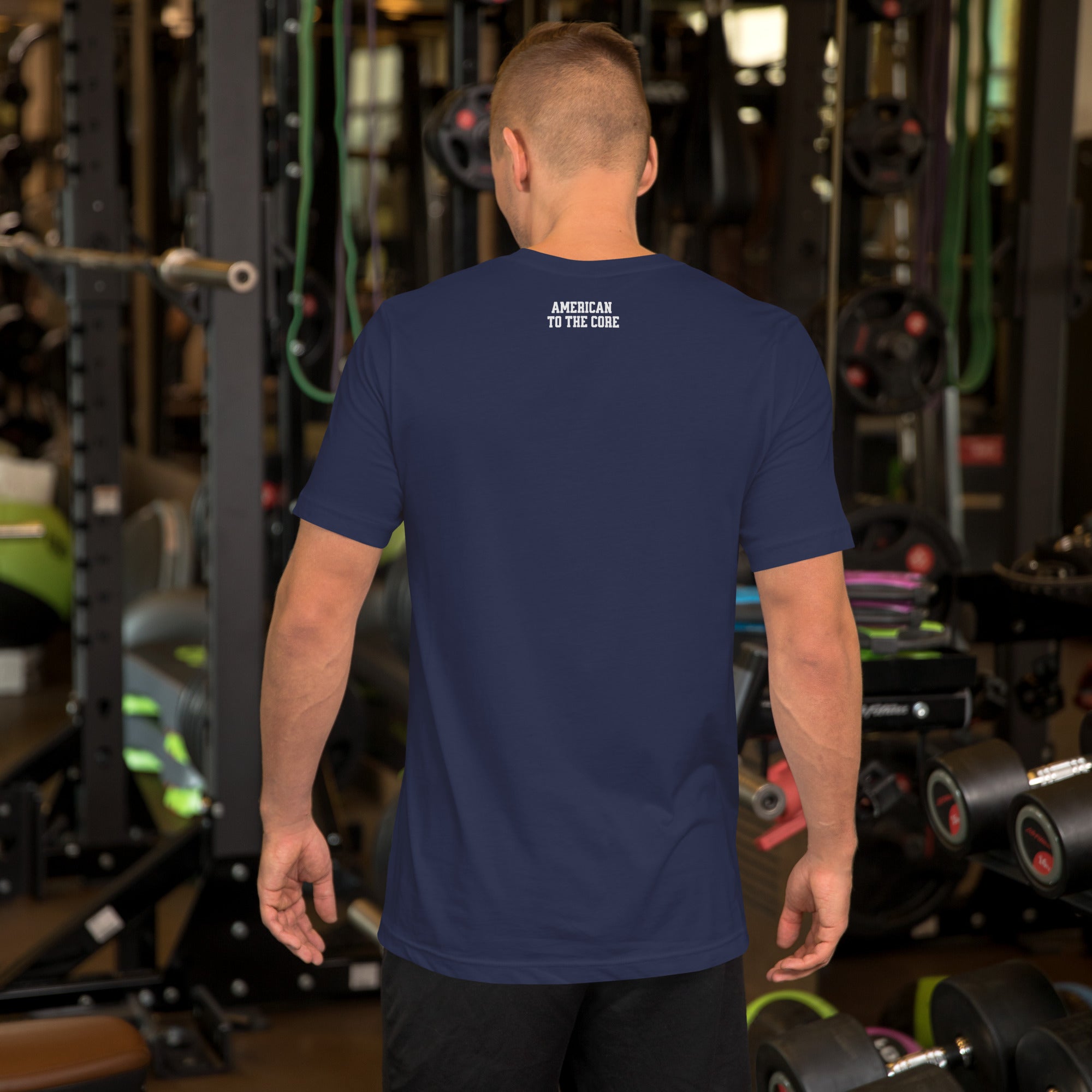 Back Navy heather 1776 mens-t-shirt
